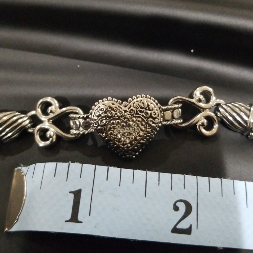 Beautiful silver color bracelet with heart